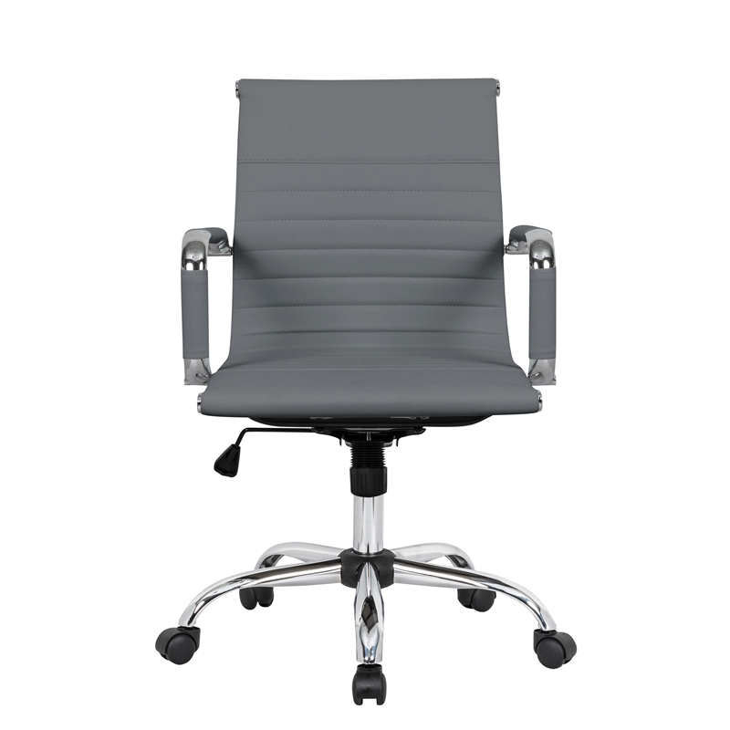 UrbanPro Modern Faux Leather Executive Swivel Office Chair in Gray