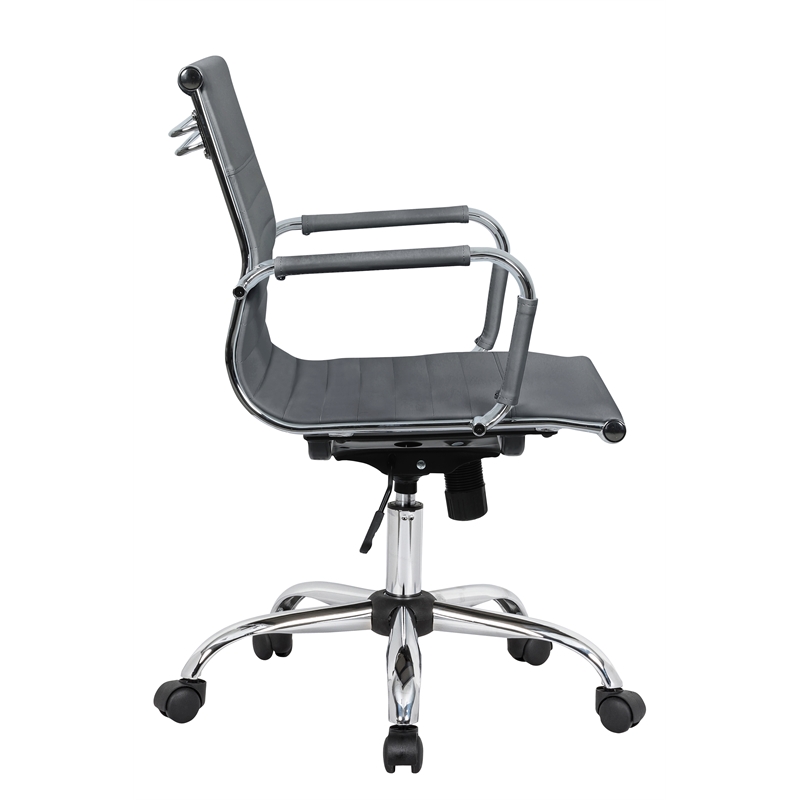 UrbanPro Modern Faux Leather Executive Swivel Office Chair in Gray