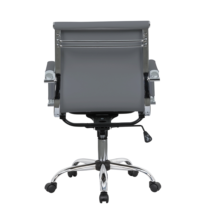 UrbanPro Modern Faux Leather Executive Swivel Office Chair in Gray