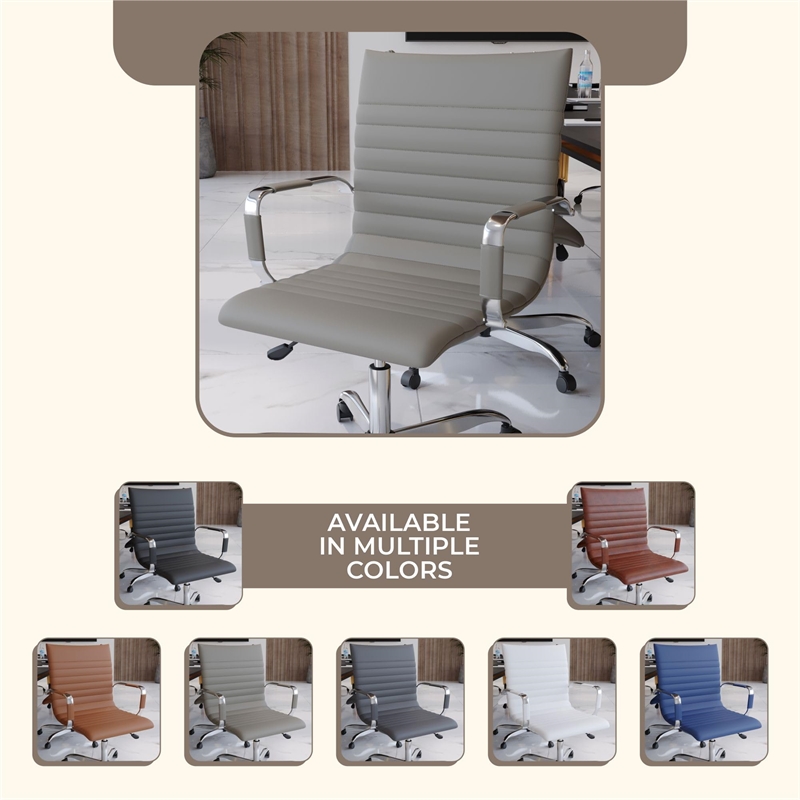 UrbanPro Modern Faux Leather Executive Swivel Office Chair in Tan