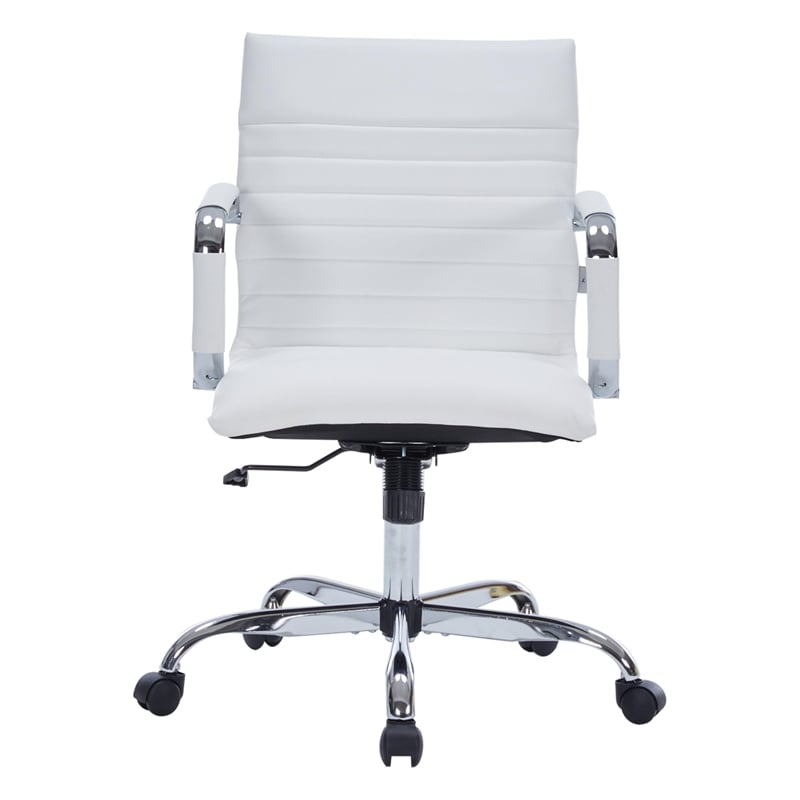 UrbanPro Modern Leather Adjustable Swivel Office Chair in White
