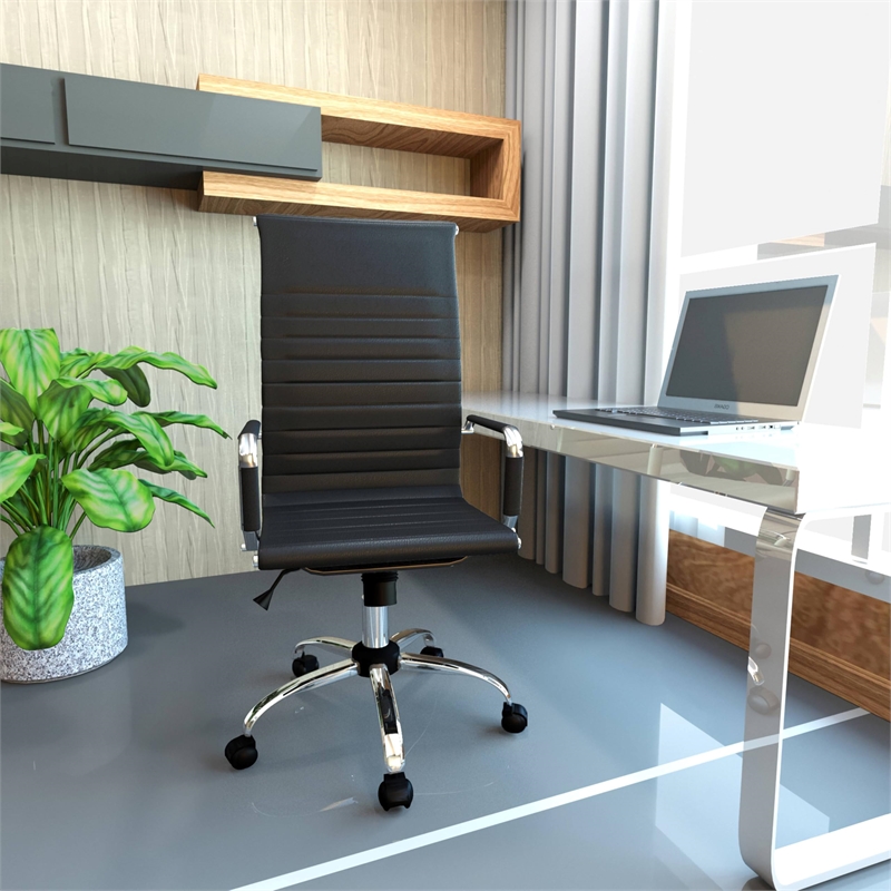 UrbanPro High Back Leatherette Executive Swivel Office Chair in Black