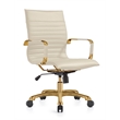 UrbanPro Modern Leather Swivel Gold Office Chair in Tan