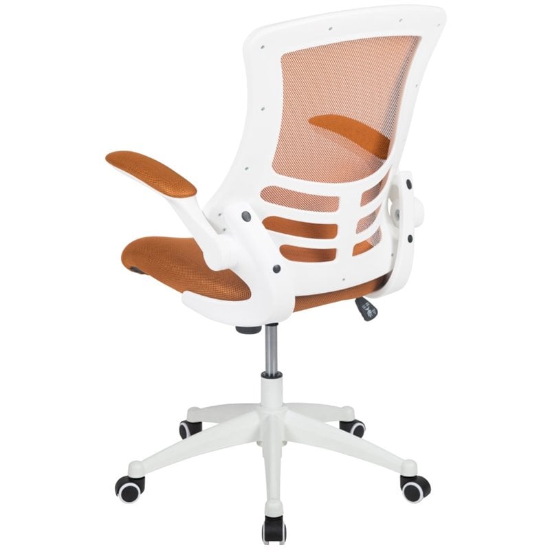 UrbanPro Contemporary Mid Back Mesh Office Swivel Chair in Tan and White