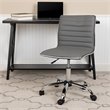 UrbanPro Contemporary Low Back Faux Leather Office Swivel Chair in Light Gray