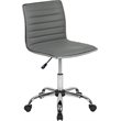 UrbanPro Contemporary Low Back Faux Leather Office Swivel Chair in Light Gray
