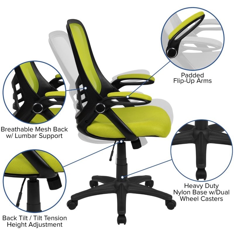 UrbanPro Contemporary High-Back Ergonomic Mesh Office Swivel Chair in Green