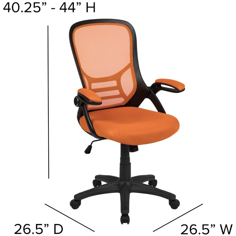 UrbanPro Contemporary High-Back Ergonomic Mesh Office Swivel Chair in Orange