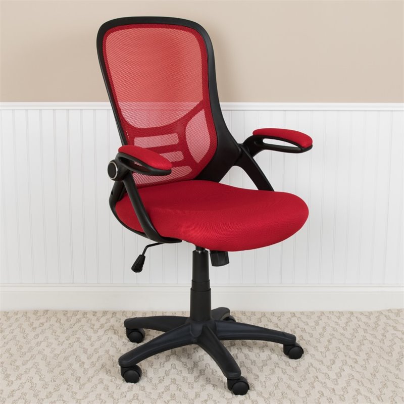 UrbanPro Contemporary High-Back Ergonomic Mesh Office Swivel Chair in Red