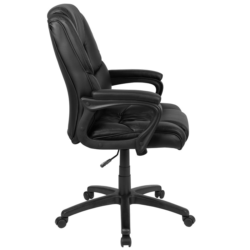 UrbanPro Contemporary Big and Tall Ergonomic Leather Chair in Black