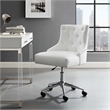 UrbanPro Modern Faux Leather Button Tufted Swivel Office Chair in White