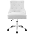UrbanPro Modern Faux Leather Button Tufted Swivel Office Chair in White