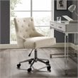UrbanPro Modern Fabric Upholstered Button Tufted Swivel Office Chair in Beige