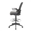 UrbanPro Modern Mesh Fabric Sit-Stand Adjustable Chair with Flip Arms in Black