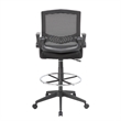 UrbanPro Modern Mesh Fabric Sit-Stand Adjustable Chair with Flip Arms in Black