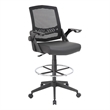 UrbanPro Modern Mesh Fabric Sit-Stand Adjustable Chair with Flip Arms in Black