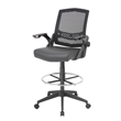 UrbanPro Modern Mesh Fabric Sit-Stand Adjustable Chair with Flip Arms in Black