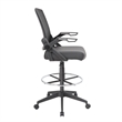 UrbanPro Modern Mesh Fabric Sit-Stand Adjustable Chair with Flip Arms in Black