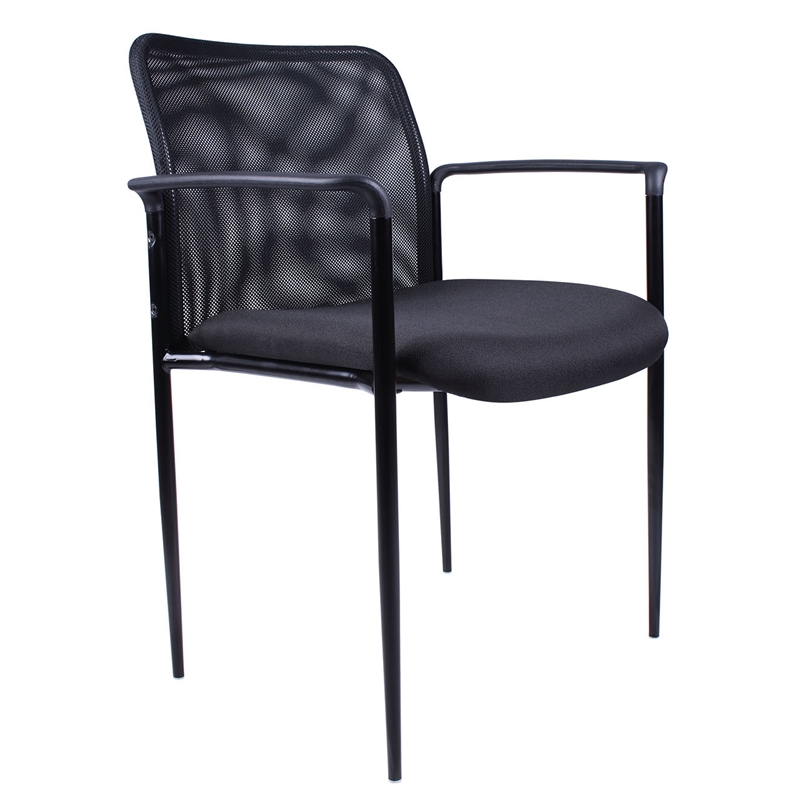 UrbanPro Mesh Guest Chair with Casters in Black