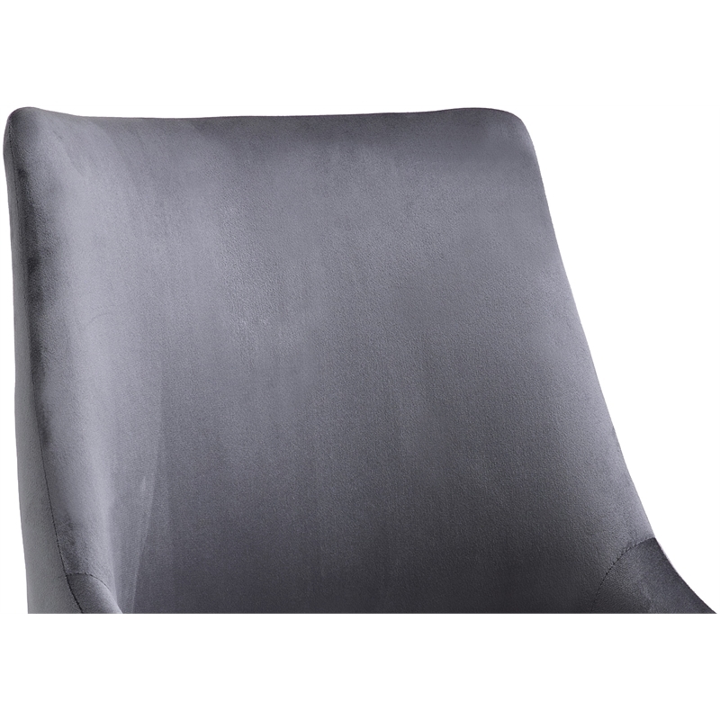 UrbanPro Velvet Swivel Adjustable Office Chair in Soft Gray/Rich Gold