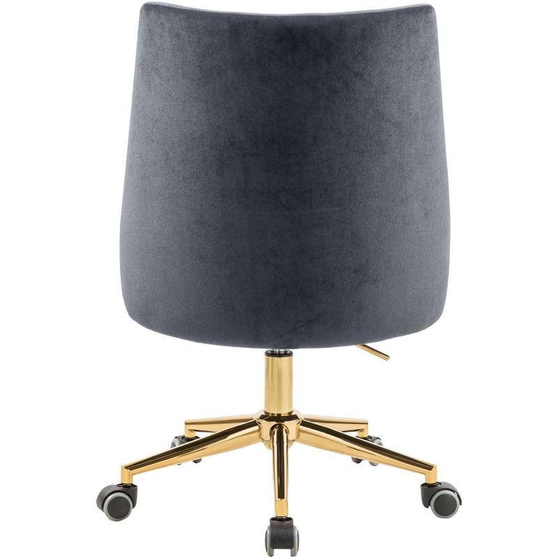 UrbanPro Velvet Swivel Adjustable Office Chair in Soft Gray/Rich Gold