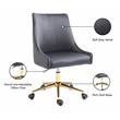 UrbanPro Velvet Swivel Adjustable Office Chair in Soft Gray/Rich Gold
