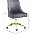 UrbanPro Velvet Swivel Adjustable Office Chair in Soft Gray/Rich Gold
