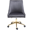 UrbanPro Velvet Swivel Adjustable Office Chair in Soft Gray/Rich Gold