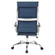 UrbanPro High-Back Mid-Century Modern Leather Office Chair in Navy Blue