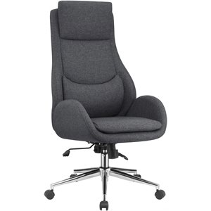 urbanpro modern upholstered office chair with padded seat in gray and chrome