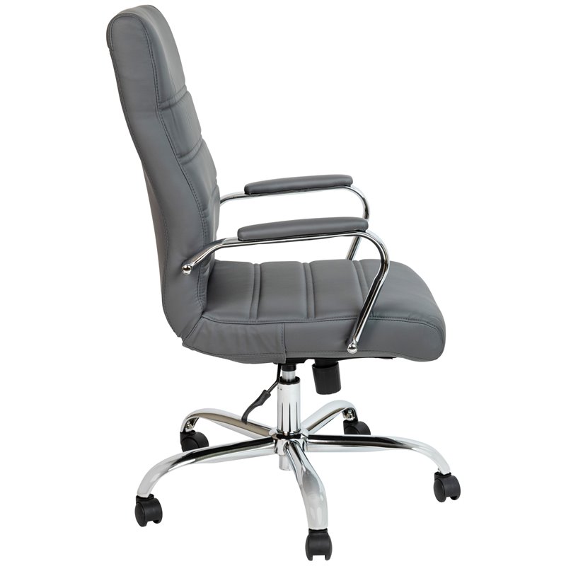UrbanPro Contemporary Leather High Back Office Chair in Gray