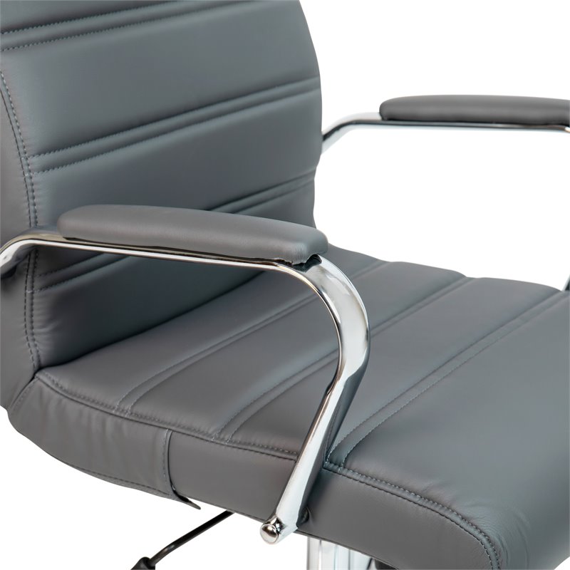 UrbanPro Contemporary Leather High Back Office Chair in Gray