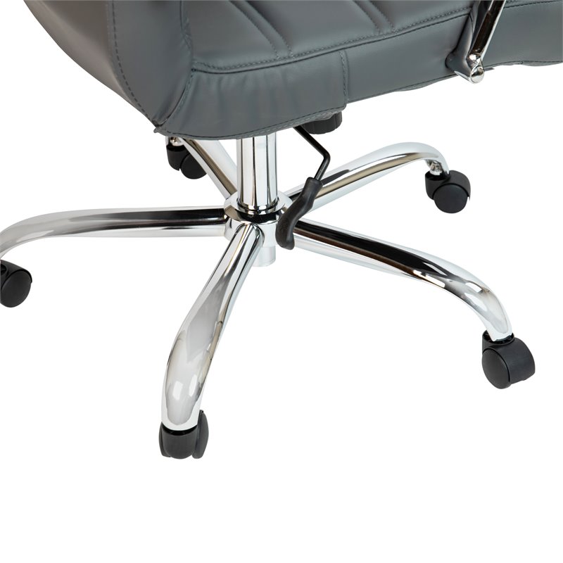 UrbanPro Contemporary Leather High Back Office Chair in Gray