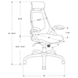 Urbanpro Contemporary Adjustable High Back Office Chair in White and Gray