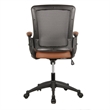 UrbanPro Faux Leather/Mesh Mid-Back Task Office Chair in Brown/Black