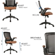 UrbanPro Faux Leather/Mesh Mid-Back Task Office Chair in Brown/Black