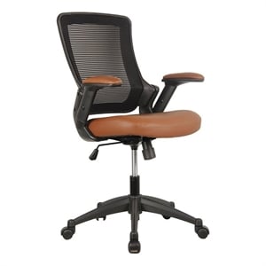 urbanpro faux leather/mesh mid-back task office chair in brown/black