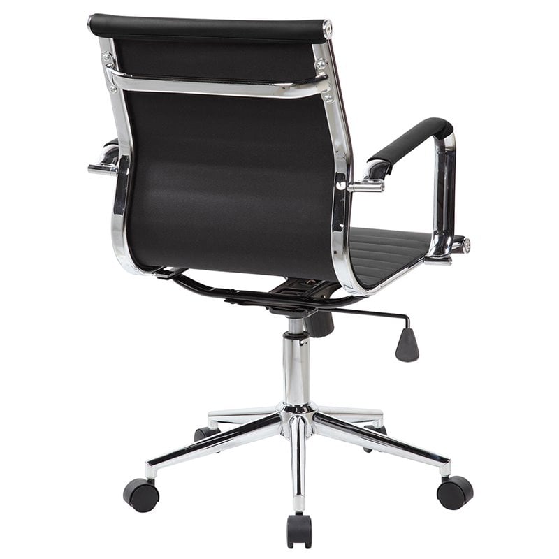 Urbanpro Modern Task Chrome Chair in Black