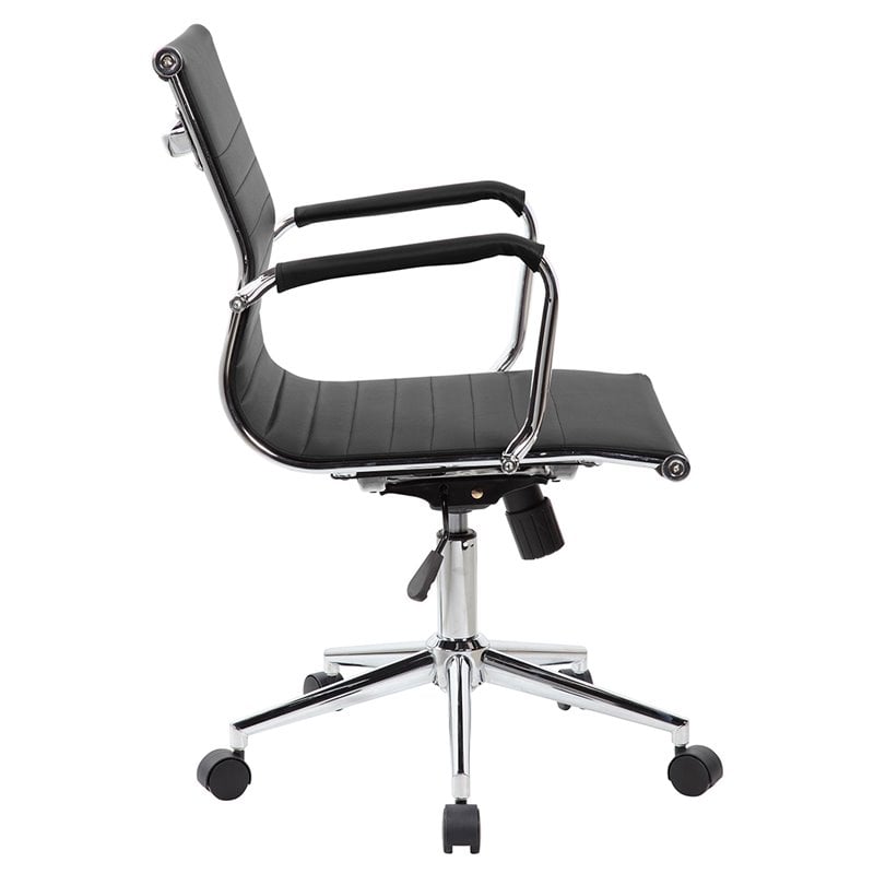 Urbanpro Modern Task Chrome Chair in Black