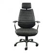 UrbanPro Leather and Iron Executive Swivel Office Chair in Onyx Black