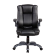 UrbanPro Faux Leather Medium Back Manager Chair with Flip-up Arms in Black