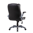UrbanPro Faux Leather Medium Back Manager Chair with Flip-up Arms in Black