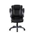 UrbanPro Faux Leather Medium Back Manager Chair with Flip-up Arms in Black