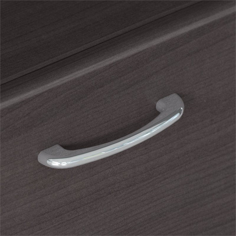 UrbanPro Traditional L Desk with storage in Heather Gray