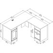UrbanPro Traditional L Desk with storage in Heather Gray