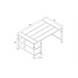 UrbanPro Transitional Wood Desk with 2 Shelves in Brown Stained/Black