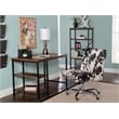 UrbanPro Transitional Wood Desk with 2 Shelves in Brown Stained/Black
