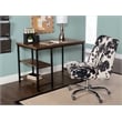 UrbanPro Transitional Wood Desk with 2 Shelves in Brown Stained/Black