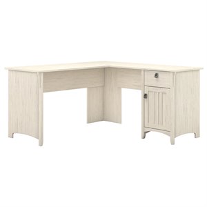 urbanpro contemporary l shaped desk with storage in antique white