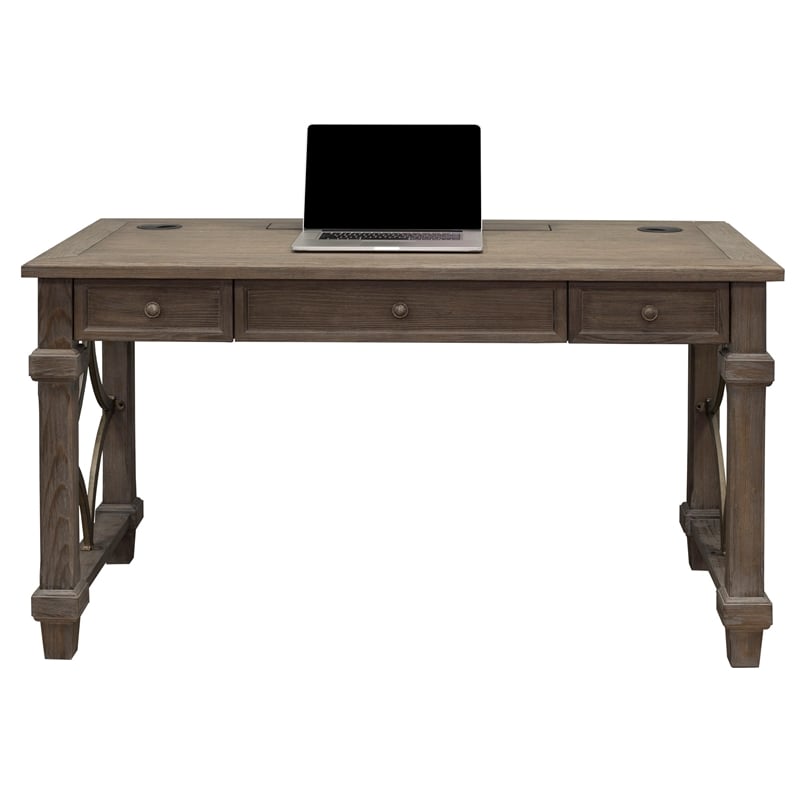 UrbanPro Farmhouse Traditional Wood Writing Desk in Weathered Dove